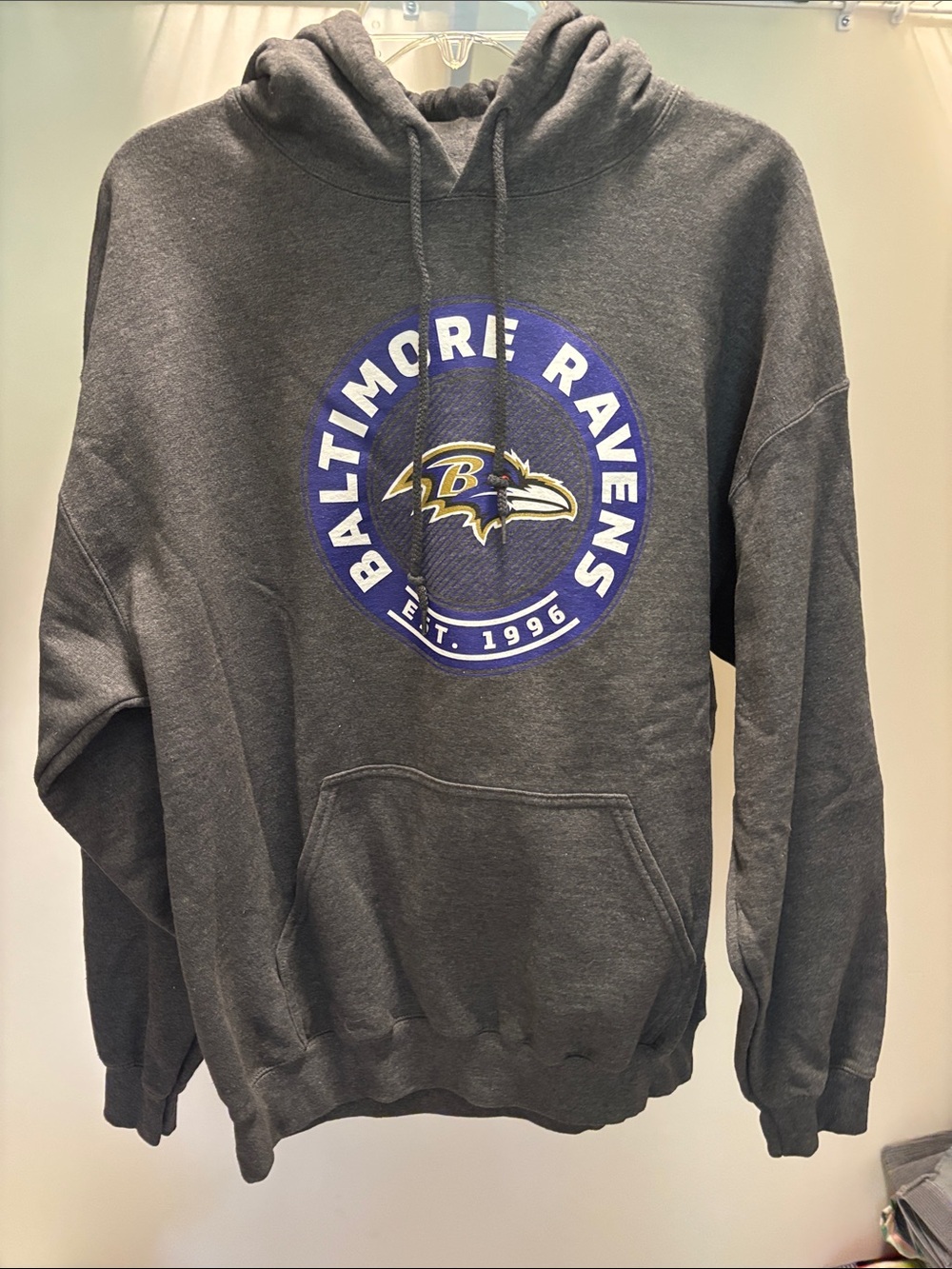NFL Baltimore Ravens Gray Hoodie with Team Logo